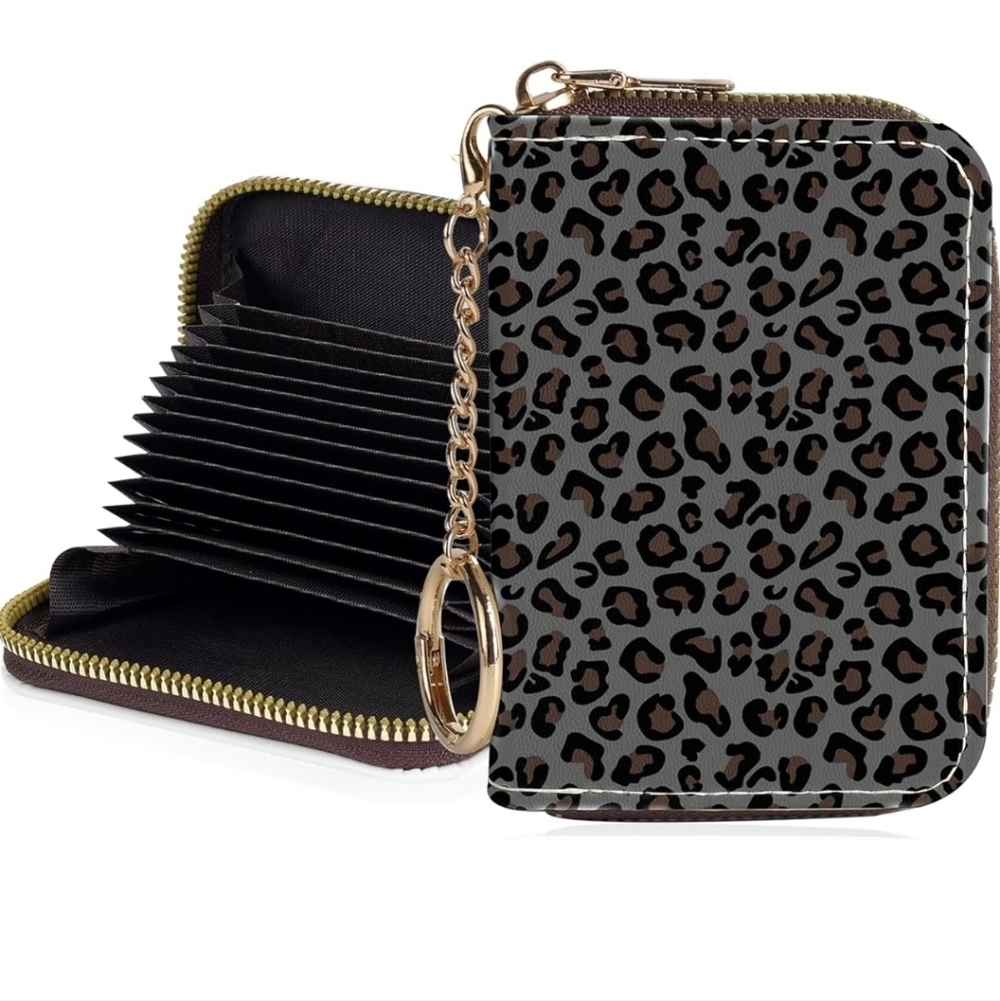 Leopard Print Card Holder Wallet